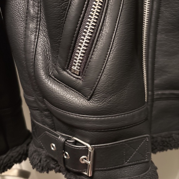 Brand new Kooples Sherpa leather biker jacket - Picture 4 of 6